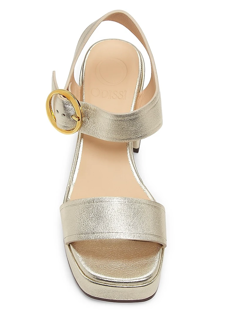 Brianne 90MM Metallic Leather Platform Sandals