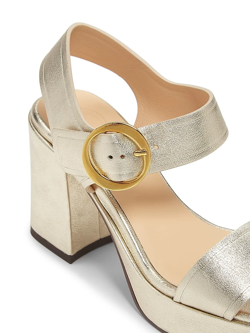 Brianne 90MM Metallic Leather Platform Sandals
