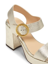 Brianne 90MM Metallic Leather Platform Sandals