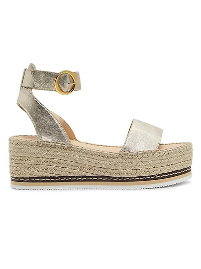 Lily 60MM Metallic Leather Platform Espadrille Sandals