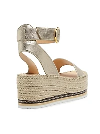 Lily 60MM Metallic Leather Platform Espadrille Sandals