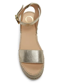 Lily 60MM Metallic Leather Platform Espadrille Sandals