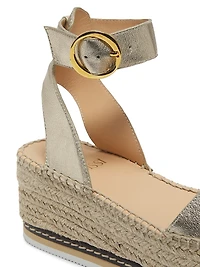 Lily 60MM Metallic Leather Platform Espadrille Sandals