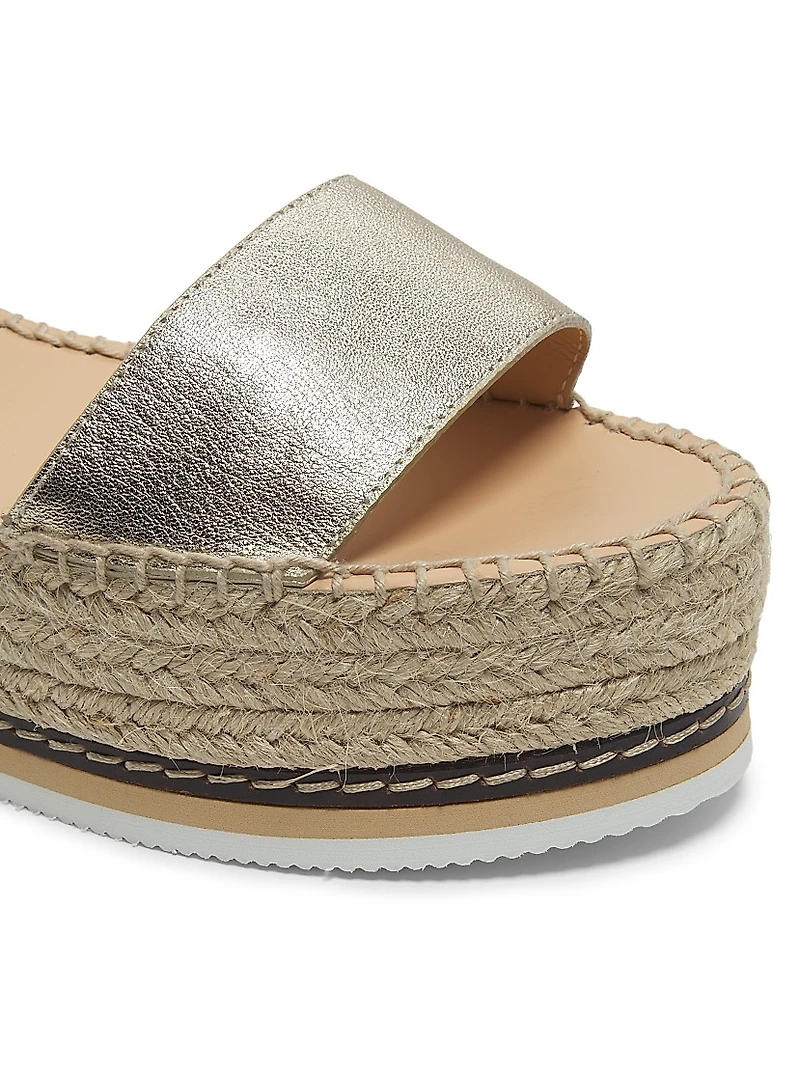 Lily 60MM Metallic Leather Platform Espadrille Sandals