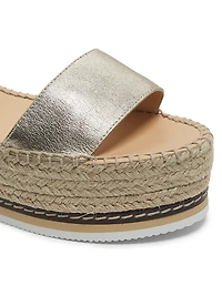 Lily 60MM Metallic Leather Platform Espadrille Sandals