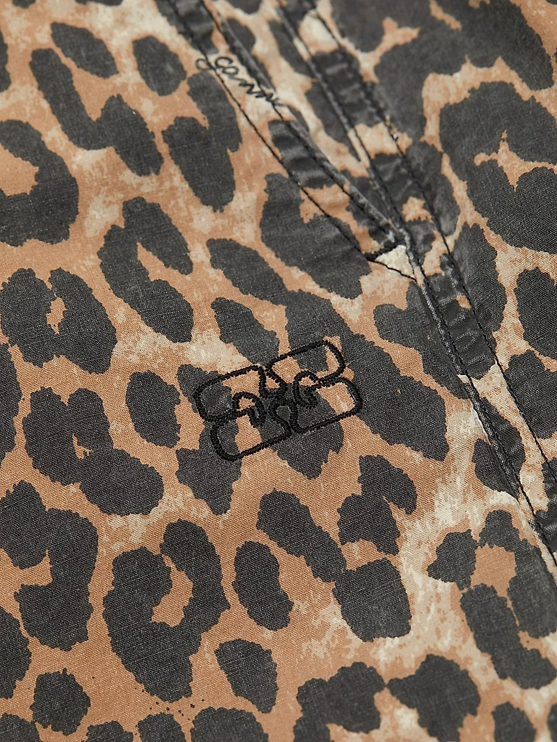 Leopard Cotton Drawstring Pants