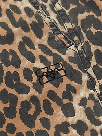Leopard Cotton Drawstring Pants