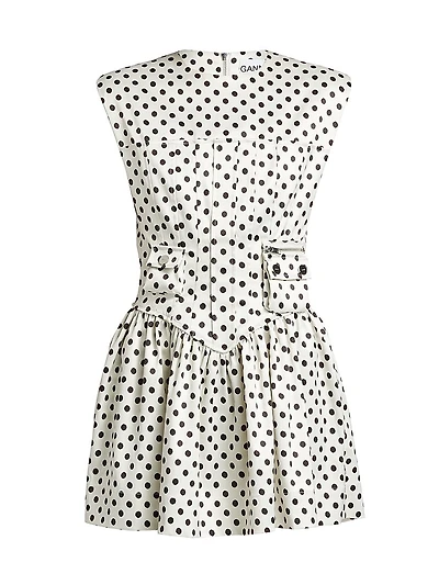 Polka Dot Satin Corset Minidress