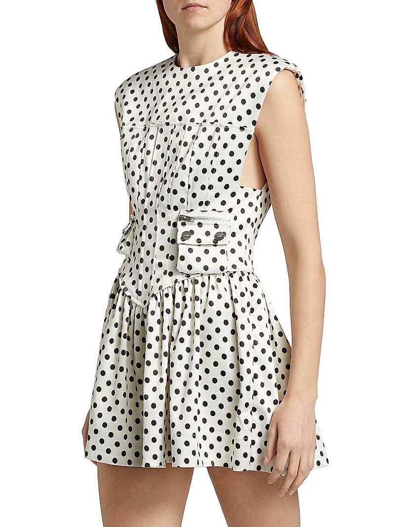 Polka Dot Satin Corset Minidress