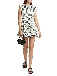 Polka Dot Satin Corset Minidress
