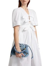 Tie-Front Cotton Midi-Dress