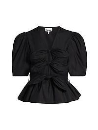 Tie-Front Cotton Blouse