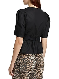 Tie-Front Cotton Blouse