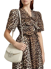 Leopard Cotton Tie-Strap Midi-Dress