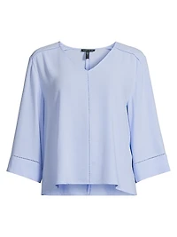 Silk Georgette V-Neck Top