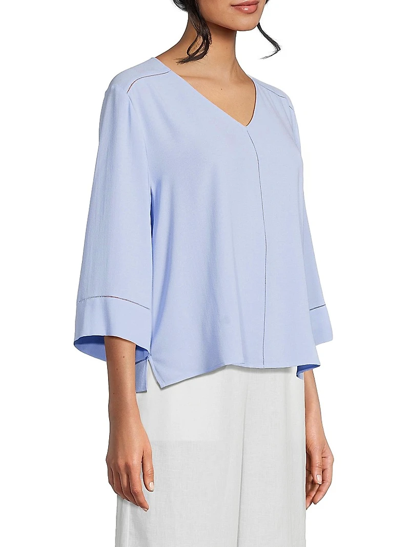 Silk Georgette V-Neck Top