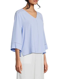 Silk Georgette V-Neck Top