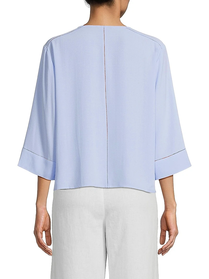 Silk Georgette V-Neck Top