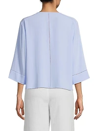 Silk Georgette V-Neck Top