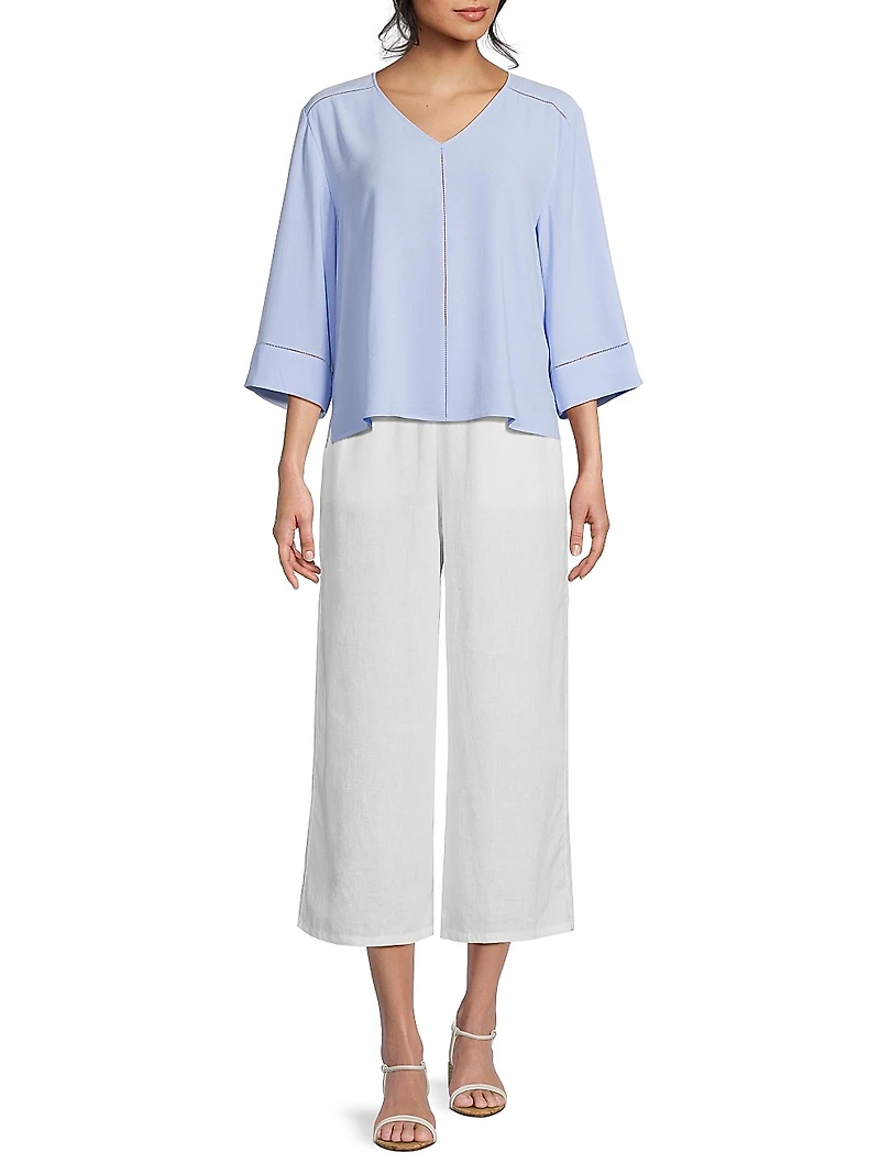 Silk Georgette V-Neck Top