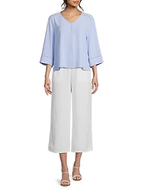 Silk Georgette V-Neck Top