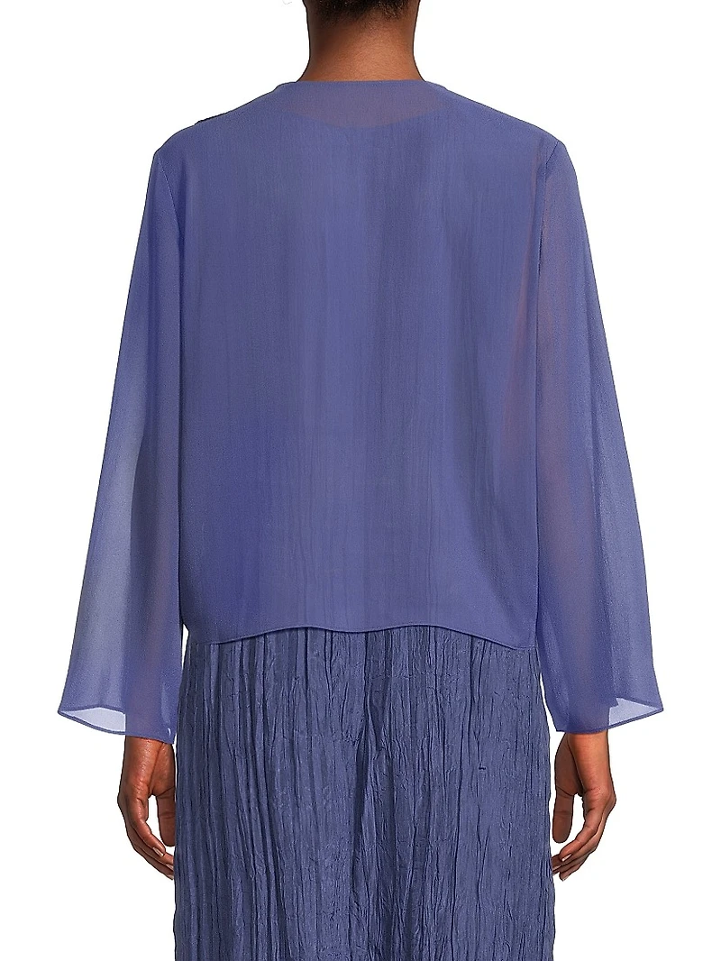 Sheer Silk Georgette Wrap Jacket