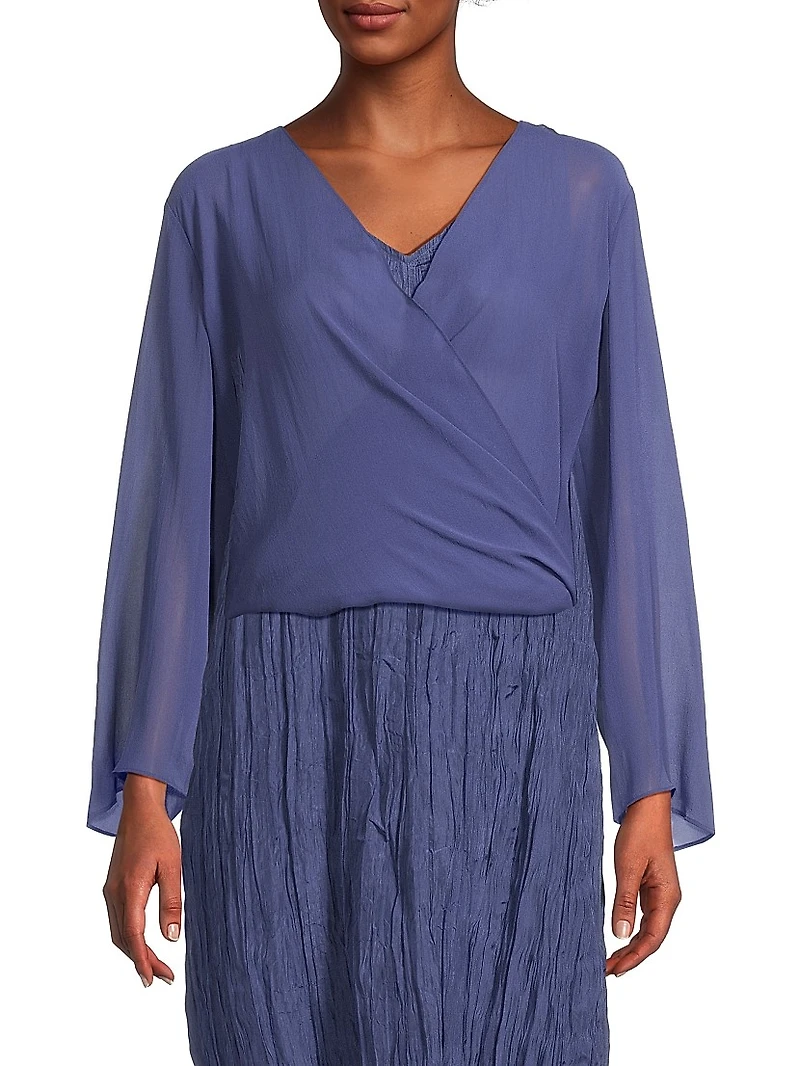 Sheer Silk Georgette Wrap Jacket