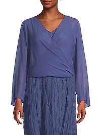 Sheer Silk Georgette Wrap Jacket