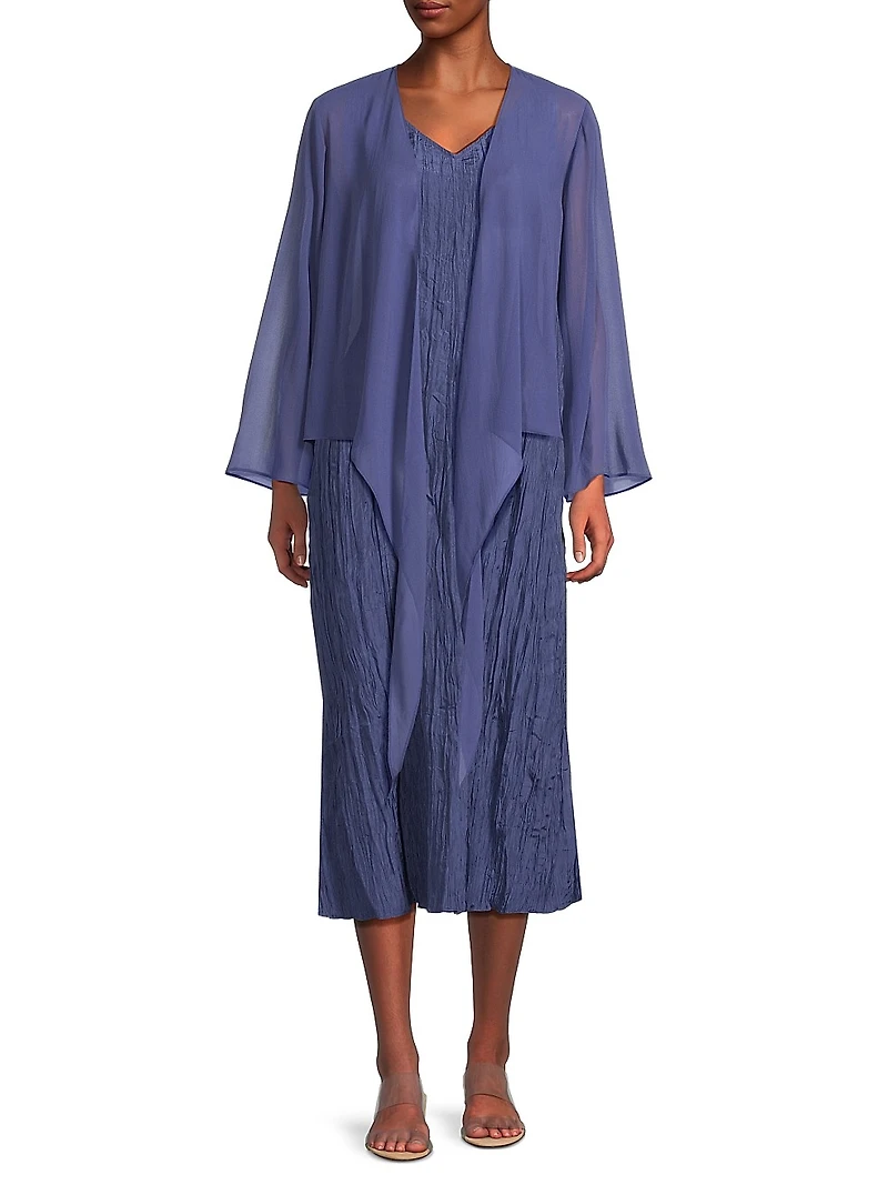 Sheer Silk Georgette Wrap Jacket