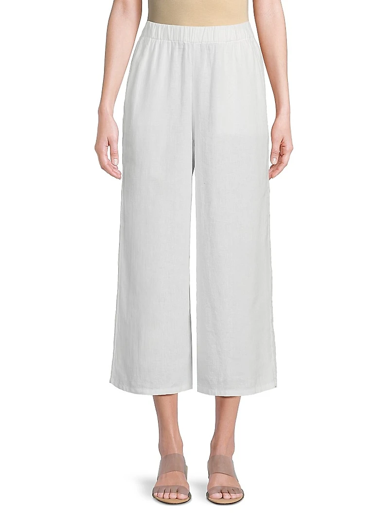 Wide-Leg Cropped Pants