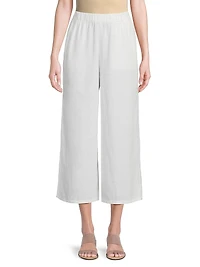 Wide-Leg Cropped Pants