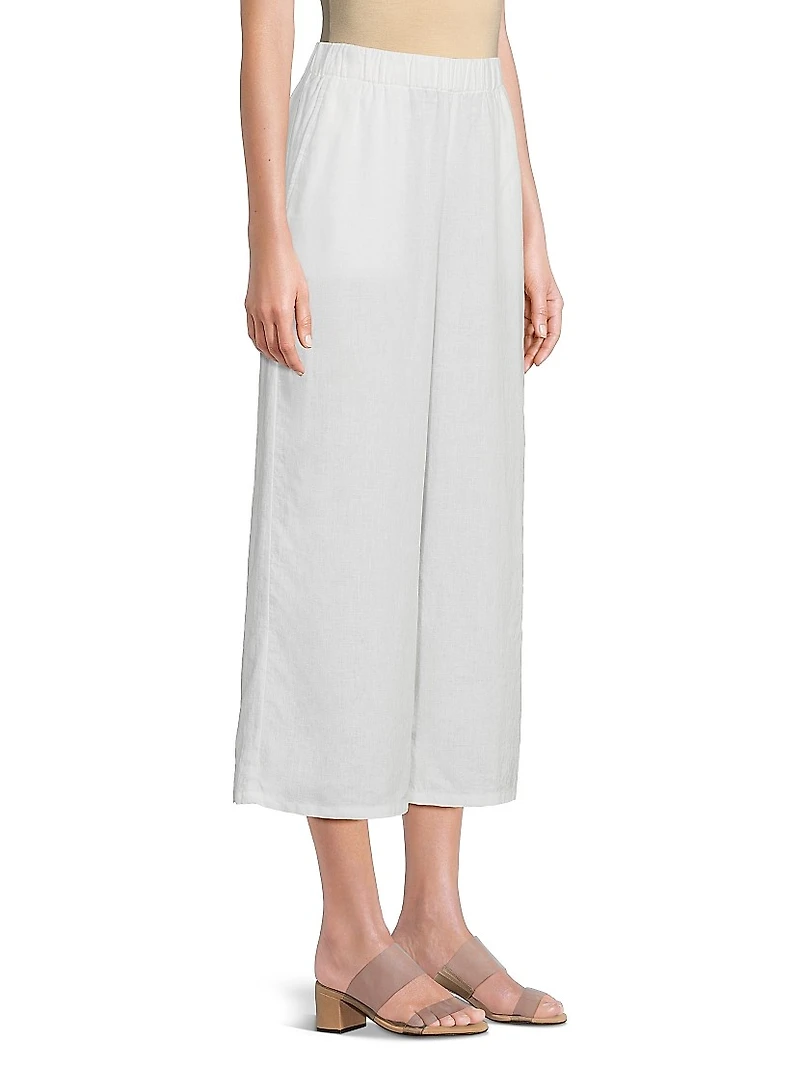 Wide-Leg Cropped Pants