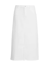 Denim Straight Midi-Skirt