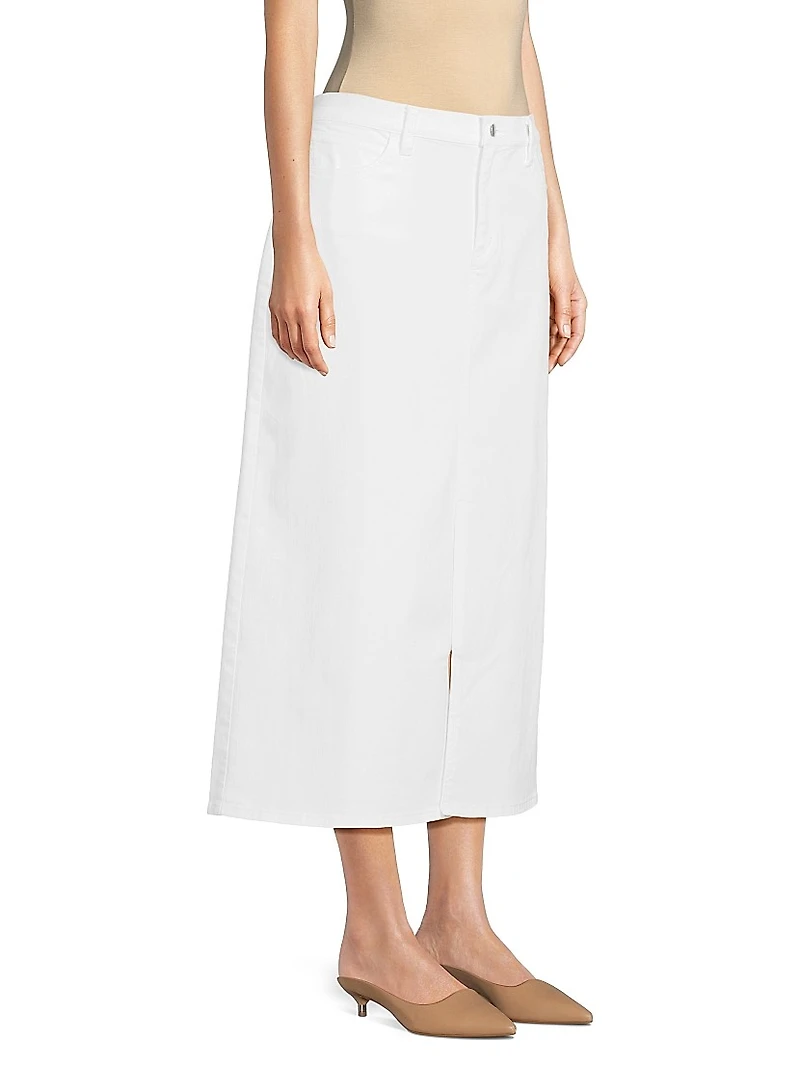 Denim Straight Midi-Skirt