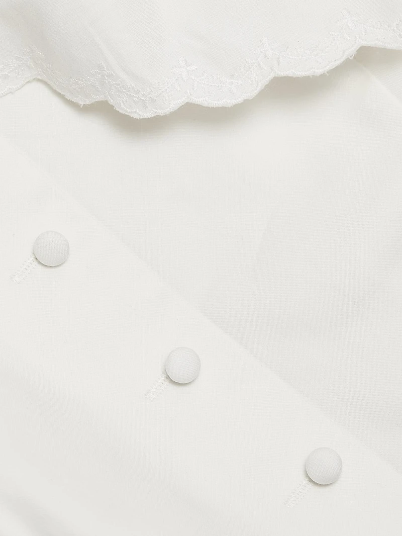 Juliane Scalloped Stretch-Cotton Crop Top