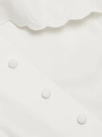 Juliane Scalloped Stretch-Cotton Crop Top