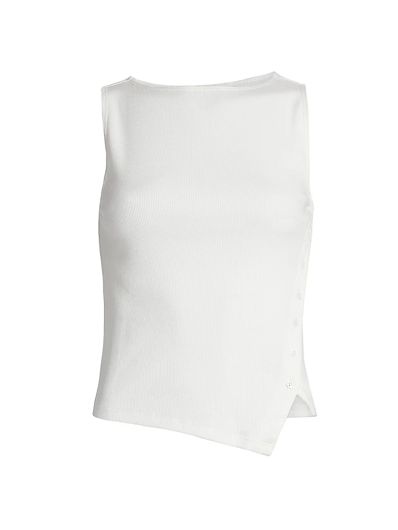 Hudson Ribbed Button Top