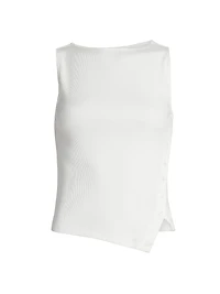Hudson Ribbed Button Top