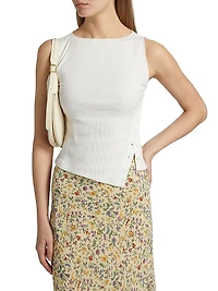 Hudson Ribbed Button Top
