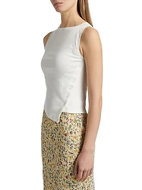 Hudson Ribbed Button Top