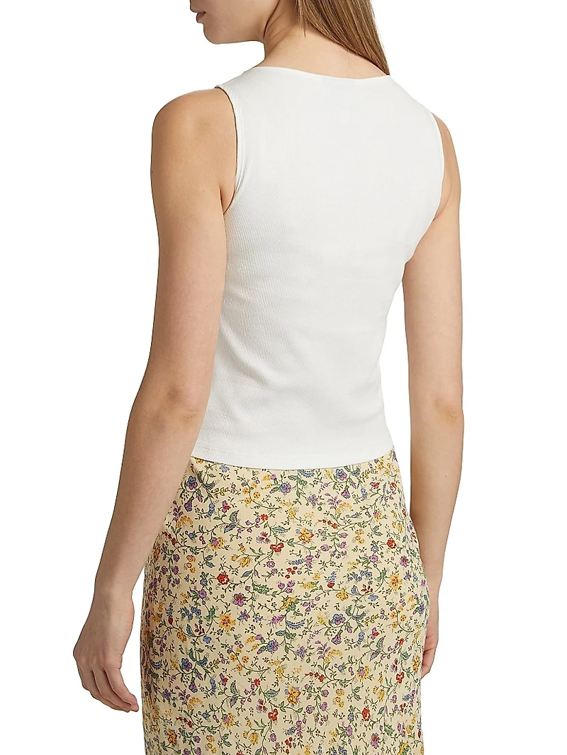 Hudson Ribbed Button Top
