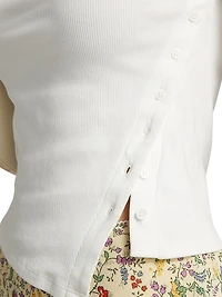 Hudson Ribbed Button Top