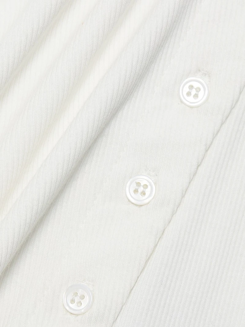 Hudson Ribbed Button Top