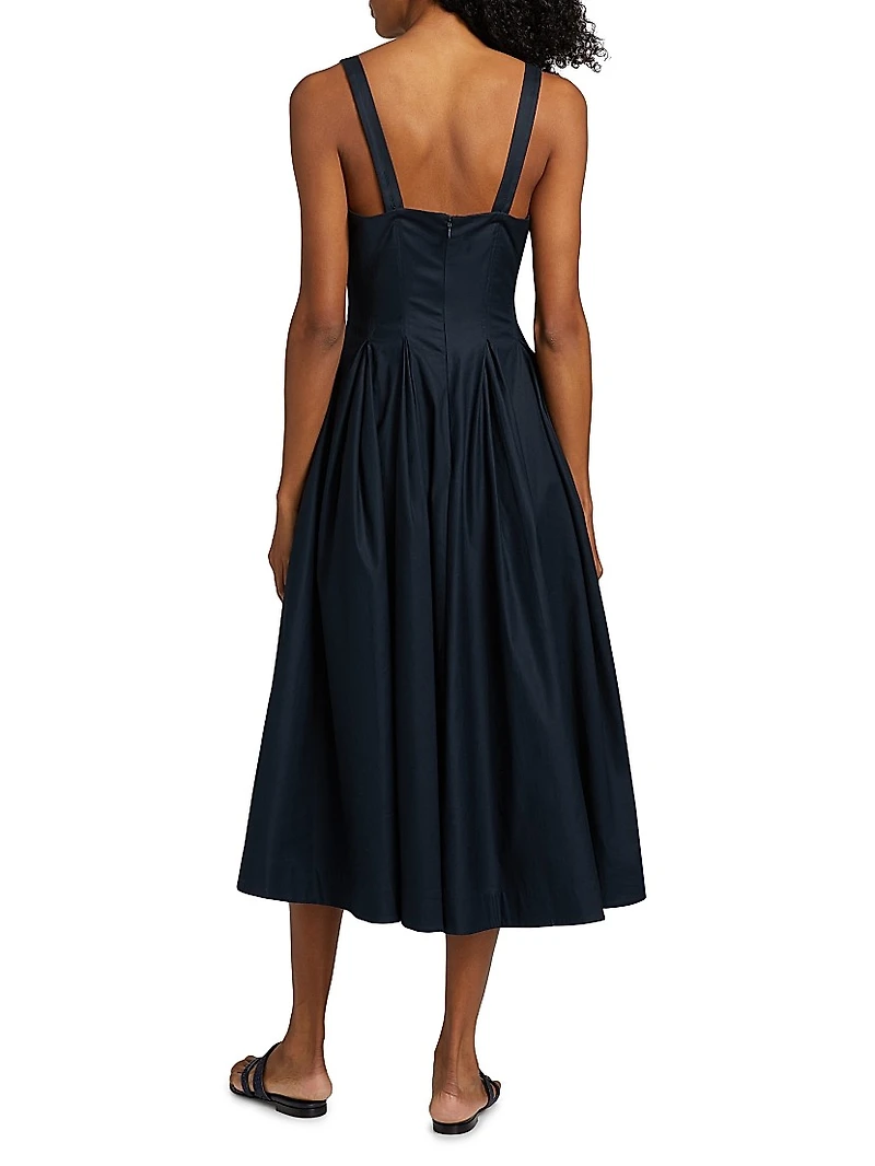 Jovana Stretch-Cotton Sleeveless Midi-Dress