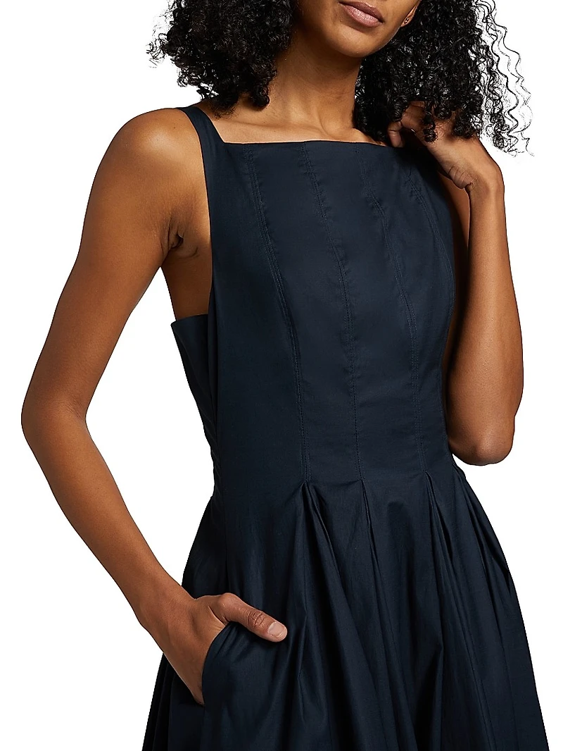 Jovana Stretch-Cotton Sleeveless Midi-Dress