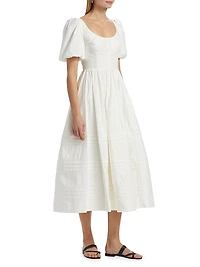 Everlyn Stretch Cotton Poplin Midi-Dress