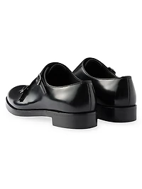 Brushed Leather Double Monk Strap Shoes