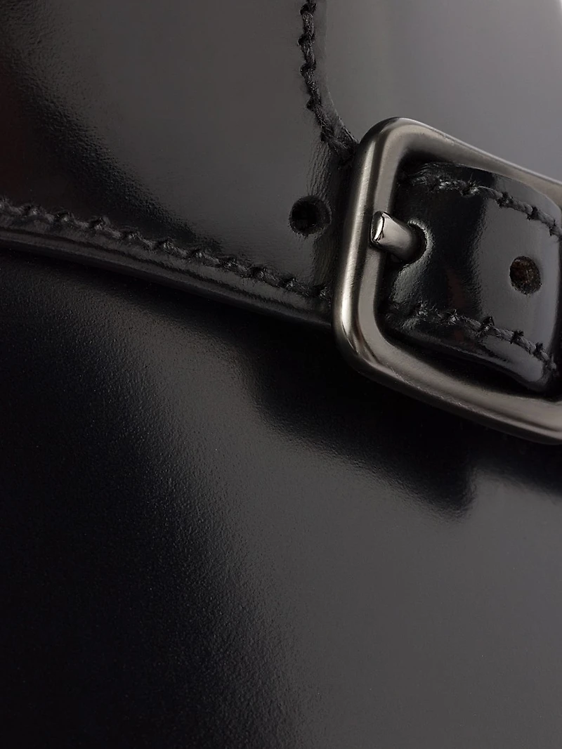 Brushed Leather Double Monk Strap Shoes