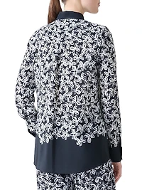 Daisy Print Crêpe De Chine Blouse