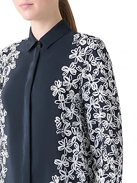 Daisy Print Crêpe De Chine Blouse